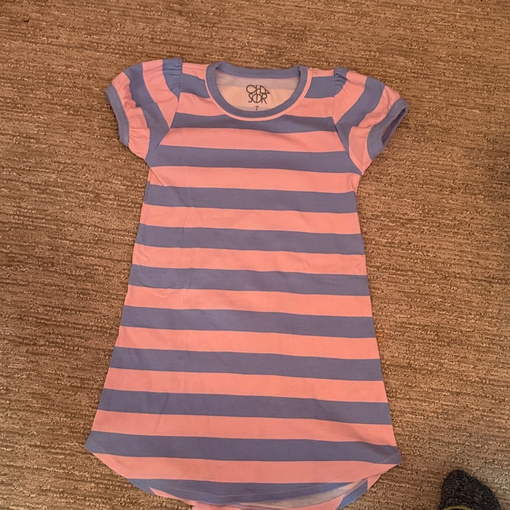 Chaser Pink & light blue  Stripe Girls' Casual Dress